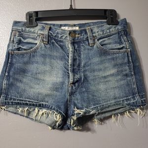 Free People Cut Off Denim Short Shorts Sz W26